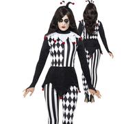 Donna Giullare Costume Halloween Adulti Harlequin Clown Costume Donne S-L
