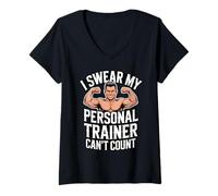 Donna Giuro Che Il Mio Personal Trainer Non può contare Maglietta con Collo a V