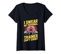 Donna Giuro Che Il Mio Personal Trainer Non può contare Maglietta con Collo a V