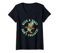 Donna Give A Hoot - Don't Pollute Woodsy Owl Officially Licensed Maglietta con Collo a V