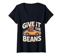 Donna Give It The Beans Motivazione energetica - Maglietta con Collo a V