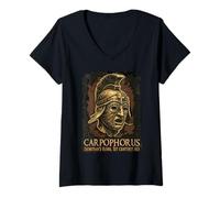 Donna Gladiatore Carpoforo Antica Roma SPQR Gladiatori PRO Maglietta con Collo a V