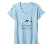 Donna Glammy Social Club Un po 'di più. tutto il tempo. nonna Maglietta con Collo a V
