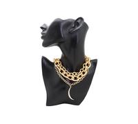 Donna Glamour Metallo Oro Catena Filo Bavaglino Girocollo Corti Collana Pendenti