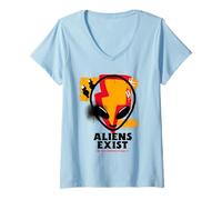 Donna Gli Alieni esistono e Il Tuo Governo Lo sa (Alien Graphic) Maglietta con Collo a V