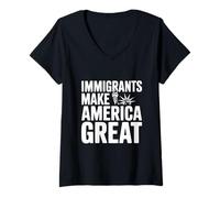 Donna Gli immigrati Rendono Grande l'America Maglietta con Collo a V