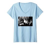 Donna Gli Smiths vivono a Manchester B & W di Stephen Wright Maglietta con Collo a V