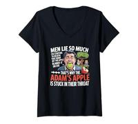 Donna Gli Uomini mentono così Tanto Che STO iniziando a Credere Che Adam Abbia morso Apple Maglietta con Collo a V