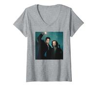 Donna Gli X-Files David Duchovny Gillian Anderson Michael Grecco Maglietta con Collo a V