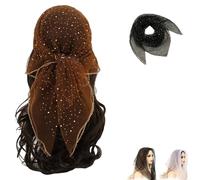 Donna Glitter Decor Head Scarf, 31,5 pollici Rhinestone Sequin Hair Wrap, Solid Colour Sparkle Scarf for Daily Wear, Festival, Party Accessories (3)