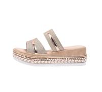 Donna Glitter Piattaforma Cuneo Pantofole Estate Elegante Paillette Peep Toe Slides Sandali Scarpe Serali per Festa(39 EU)