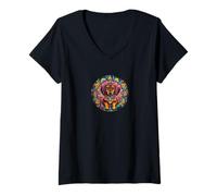 Donna Glorious Majestic, adorabile cane bassotto Weiner Mandala Maglietta con Collo a V