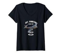 Donna Gloster Meteor WW2 Jet Fighter Maglietta con Collo a V