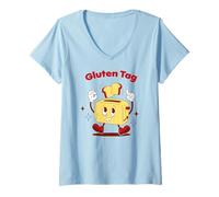 Donna Gluten Tag Bäcker, pasticcere celiaco, Pane e Umorismo Maglietta con Collo a V