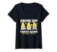 Donna GNOME One combatte da Solo la consapevolezza delle malattie del fegato Giallo Maglietta con Collo a V