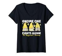 Donna GNOME Uno combatte da Solo Giallo La consapevolezza Scomparsa Maglietta con Collo a V