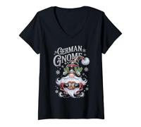 Donna Gnomo Tedesco per Natale Cheer Delight Maglietta con Collo a V