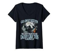Donna Go Away Kitten, Divertente Bootleg Daddy Sigma Wolf Maglietta con Collo a V