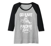 Donna Go Kart Racing Girl Divertente Go Kart Racer Karting Maglia con Maniche Raglan