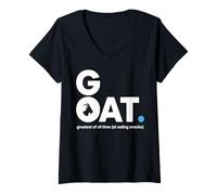 Donna Goat Greatest of all Time at Eating Snacks Maglietta con Collo a V