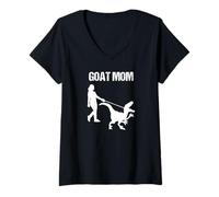 Donna goat mom Dinosaur Maglietta con Collo a V