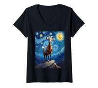 Donna GOAT NOTTE STARLI DI VAN GOGH BILLY AMILI DI NANNY DI NANNY Maglietta con Collo a V