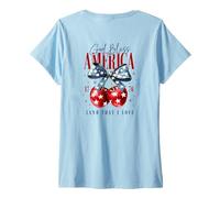 Donna God Bless America 1776 Terra Che Amo Backprint Maglietta con Collo a V