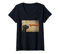 Donna God Creates Great Black Great Dane Dog Lover Maglietta con Collo a V