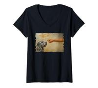 Donna God Creates Irish Wolfhound Dog Lover Maglietta con Collo a V