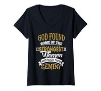 Donna God Found Some of Strongest Women And Made Them Gemini Maglietta con Collo a V