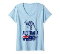Donna Goditi Le fantastiche Magliette grafiche con Canguro Australiano e Fantastici Disegni Maglietta con Collo a V