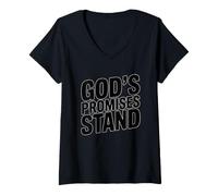 Donna God's Promise Stands Maglietta con Collo a V