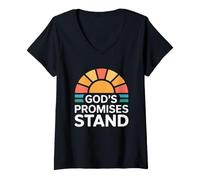 Donna God's Promise Stands Maglietta con Collo a V