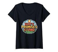 Donna God's Promise Stands Maglietta con Collo a V