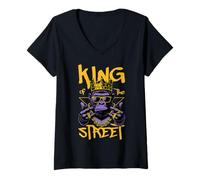 Donna Godzilla - King of The Streets Maglietta con Collo a V