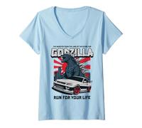 Donna Godzilla - Run for Your Life Car Maglietta con Collo a V