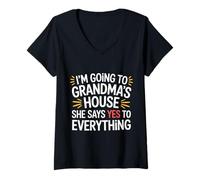 Donna Going To Grandma’s She Always Says Yes - Maglietta con Collo a V