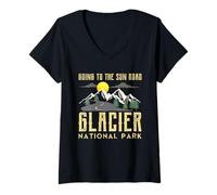 Donna Going To The Sun Road Shirt Montana Camicia Glacier National Maglietta con Collo a V