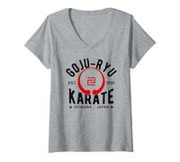 Donna Goju Ryu Karate Do Martial Arts Japan Okinawa Maglietta con Collo a V