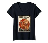 Donna Golden Doodle Maglietta con Collo a V