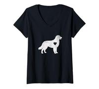 Donna Golden Retriever Lover Maglietta con Collo a V