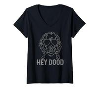 Donna Goldendoodle Hey Dood Divertente Labradoodle Golden Doodle Maglietta con Collo a V