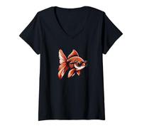 Donna Goldfish - Occhiali da sole divertenti per pesci rossi arancioni Maglietta con Collo a V