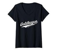 Donna Goldleague 50th Anniversary Golden Wedding Maglietta con Collo a V