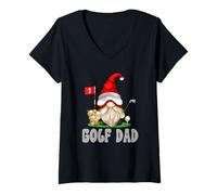 Donna Golf Dad GNOME for Men Funny Golfer Grandpa Golfing Graphic Maglietta con Collo a V