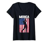 Donna Golfista Merica Maglietta con Collo a V