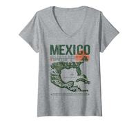 Donna Golfo del Messico | Golfo de México Forever 1550 Retro Vecchia Mappa Maglietta con Collo a V