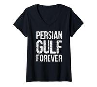 Donna Golfo Persico Forever Bold Distressed Maglietta con Collo a V