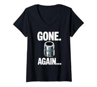 Donna Gone. Again... 10MM Socket Meme Car Guy Humor Meccanico Auto Maglietta con Collo a V