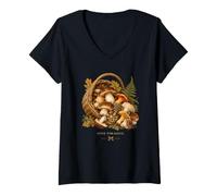 Donna Gone Foraging Wild Mushroom Hunter Amante Regali Maglietta con Collo a V